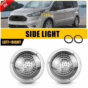 2PCS Clear Side Fender Marker Repeater Lights Housing For Ford Transit Connect - Foto 1 di 12