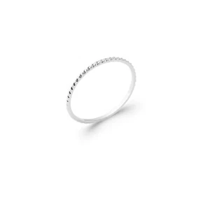 Bague Alliance en Argent 925/000 Rhodié - Anneau Torsadé Très Fin 1 mm - Picture 1 of 5