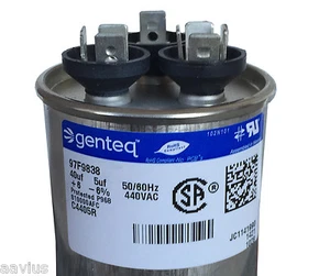 GE/Genteq Dual Run HVAC Capacitor 40/5 uf MFD 440VAC Z97F9856 97F9856 97F9838BZ3 - Picture 1 of 5
