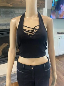 Top corto Express One Eleven negro halter talla S - 022 - Imagen 1 de 5