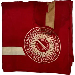 1937 BSA Boy Scouts Of America National Jamboree Pañuelo Washington DC Rojo - Imagen 1 de 14