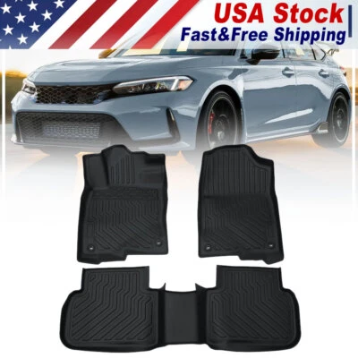 Car Floor Mats for 2022-2024 Honda Civic Sedan,All-Weather TPE Rubber Floor Mats - Image 1 of 4