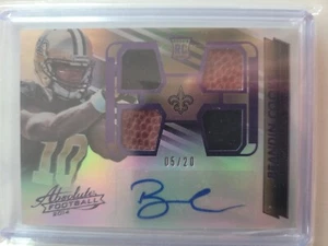 2014 NFL Absolute, Brandin Cooks RC auto Jersey/Ball Purple 05/20 - Picture 1 of 2
