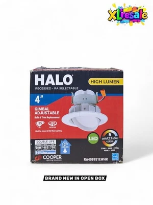 HALO RA 4" LED LED Module Recessed Light Gimbal Trim 2700-5000K 800 Lumens White
