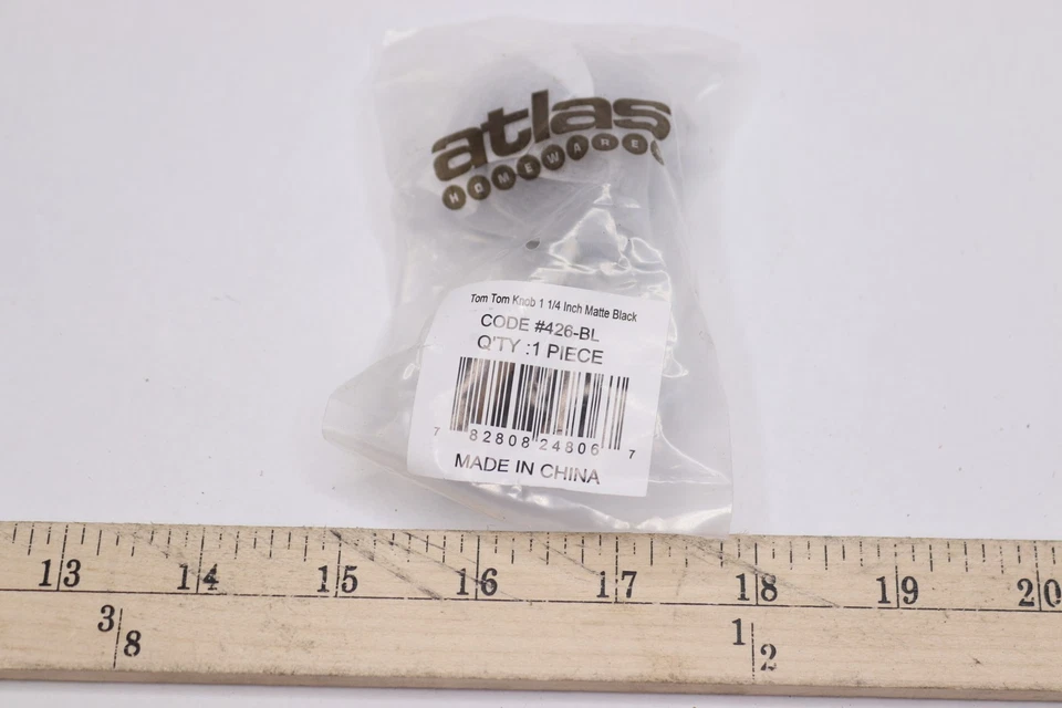 Atlas Homewares Tom Tom perilla negro mate aleación de zinc 1-1/4" 426-BL Foto 1 de 1
