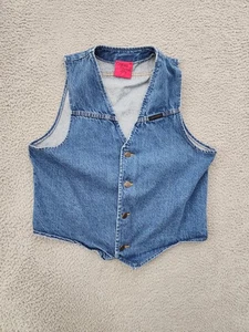 Carols Denims Vest Womens 1XL Denim Sleeveless Western Button Up Jean Vest - Picture 1 of 8