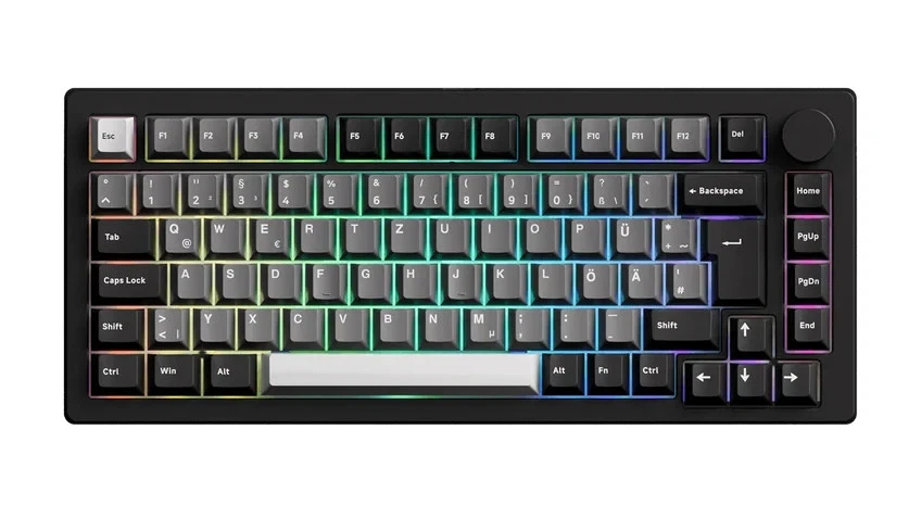 AKKO MonsGeek M1 V5 VIA Black & Silver Keyboard ISO-DE/UK/Nordic - Bild 1 von 4