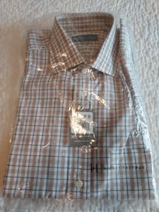Mens Shirt Hickey Freeman NEW n Package Size 16 Extra Long Plaid Cotton blend LS - Picture 1 of 7