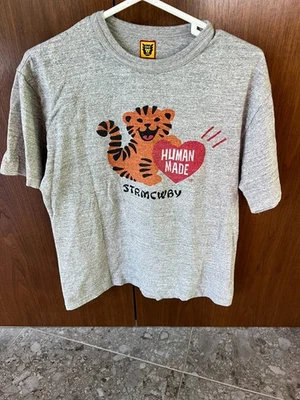 Human Made's T Shirt Mens (STRMCWBY Cheery Tiger) Cotton Grey Size:Medium - Image 1 of 4
