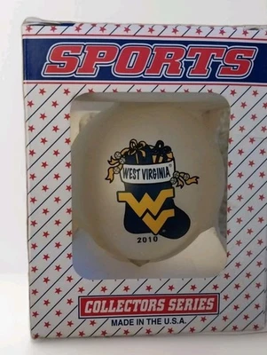 2010 West Virginia Mountaineers Christmas Ornament Glass Bulb New Stocking NCAA - Image 1 of 3