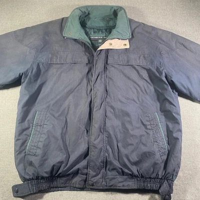 Vintage Members Only Navy Blue Bomber Jacket XLT Warm Quilt Lined Pockets Heavy - Image 1 of 4