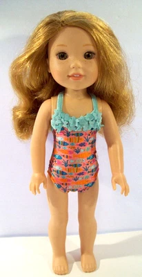 Muñeca American Girl Wellie Wishers Willa 14", divertido traje de baño de peces Foto 1 de 4