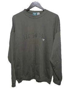 Vintage Big Dogs Embroidered Spellout Sweatshirt Adult XL Green Crewneck Comfy - Picture 1 of 9