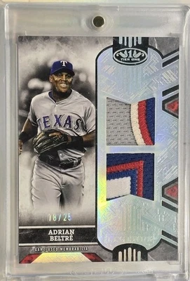 2025 Topps Tier One Adrian Beltre Leyendas Reliquias Doble Parche Rangers/25 Foto 1 de 2