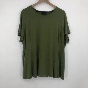J Jill Wearever Tunic Top Women 2X Green Short Sleeve Oversized Flowy Stretch - Picture 1 of 13