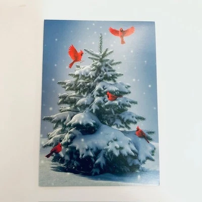 Red Bird Cardinals Boxed Christmas Cards (Pack of 10) Tree Holiday Greeting - Image 1 of 4
