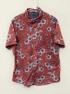 IZOD Saltwater Men’s Button Down Floral Hawaiian Shirt Size Large 100% Cotton - Image 1 of 4