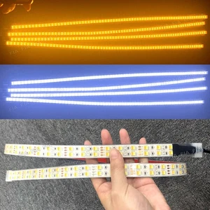 4pcs 5FT/1.4Meters White Amber Dual Row LED Strip Lights for 17.5'' Wheel Rings - Picture 1 of 11