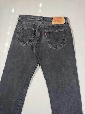 Vintage Levis Jeans Mens 33x32 Black 501 Button Fly Straight Denim Pants Western - Image 1 of 4