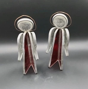 De colección Navidad Ángel Plomo Vitral Rojo Atrapasol De Pie  - Imagen 1 de 6