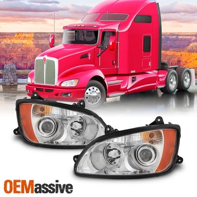 Se adapta a faros proyectores Kenworth T660 OE 2008-2017 carcasa cromada - par Foto 1 de 4