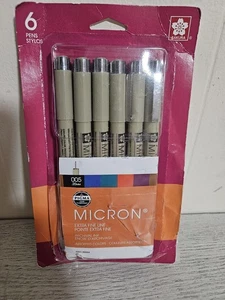 NEW Sakura Pigma MICRON Pens 6-pk 005 Extra Fine Line Assorted Colors *Open Pkg - Picture 1 of 2