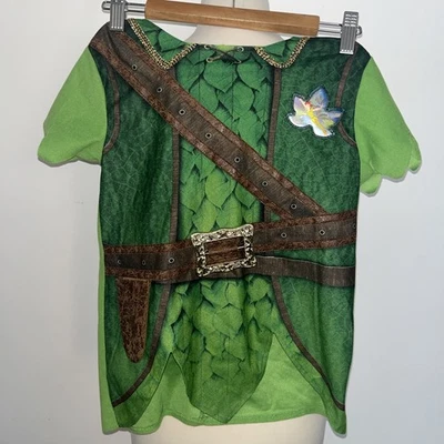Peter Pan Disney Costume Top Dress Up 7-8 years holographic detail - Image 1 of 4