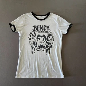 Bendy And The Ink Machine Woman Sz Large White Cotton Blend Short Sleeve T Shirt - Picture 1 of 6