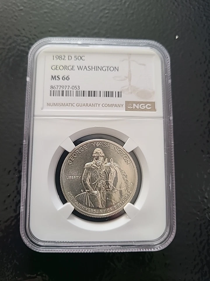 1982-D George Washington NGC MS66 Commemorative Half Dollar Silver Coin - Image 1 of 4