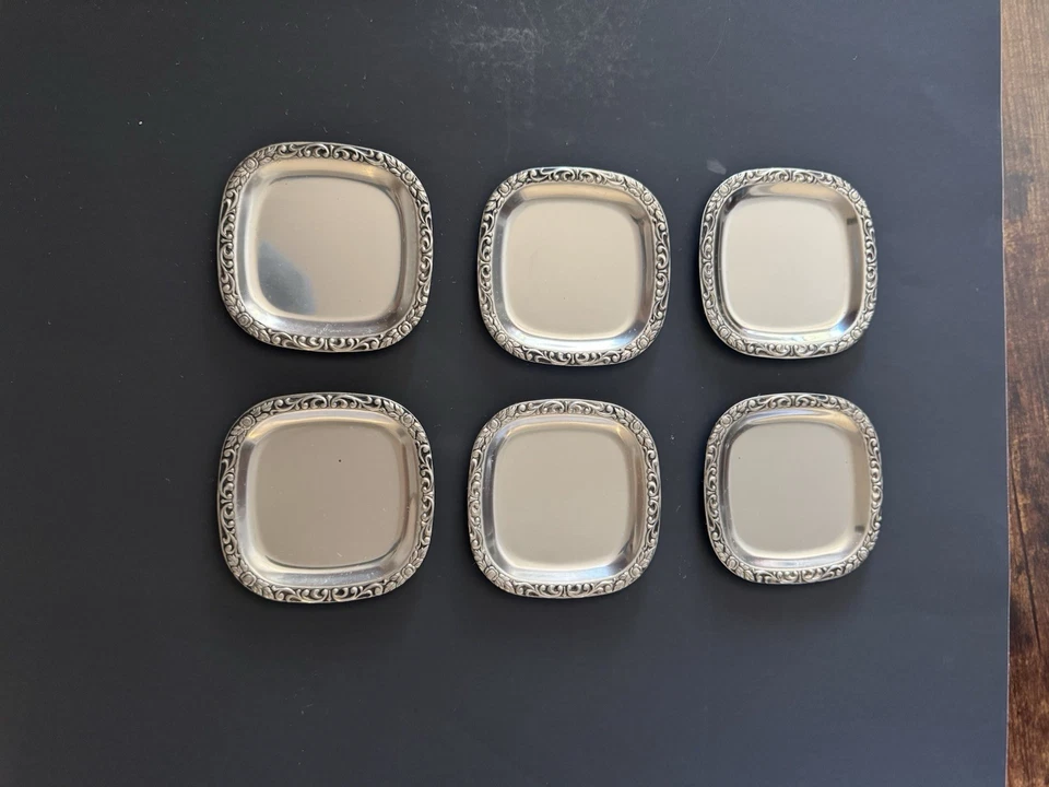 WMF © CROMARGAN. Set of Vintage Coaster Stainless Steel. Made in Germany - Image 1 of 4