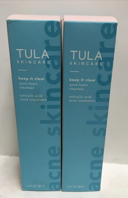 Pack of 2 Tula Skincare Keep It Clear Acne Foam Cleanser 6.3 oz Each EXP 08 25 - Image 1 of 3
