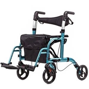 REHASHOP Transportrollator Campolina 2 | 2 in 1 Rollator Rollstuhl Kombination - Bild 1 von 10