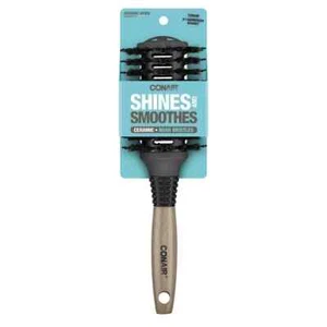 Conair 82598T13 Ceramic Wood Vented Boar Bristle Smooth & Shine Round Hair Brush - Picture 1 of 1