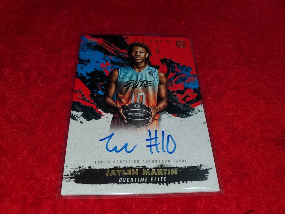 2021-22 TOPPS INCEPTION OVERTIME JAYLEN MARTIN RC RED AUTO CARD 28/75 - Image 1 of 2