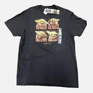 Star Wars Mandalorian Grogu(Baby Yoda) Black T Shirt Size Large NWT - Picture 1 of 3