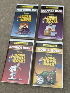 (4) Schoolhouse Rock VHS Tapes ~ Multiplication/Grammar/Money/America Rock! - Picture 1 of 10