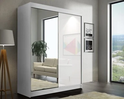 Schwebetürenschrank SAM 120 150 200 250 Spiegel Kleiderschrank Garderobenschrank - Bild 1 von 4