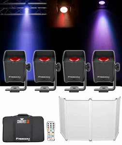 Chauvet DJ Freedom H1 X4 (4) Wireless Wash Par Lights+Bag+Charger+Remote+Facade - Picture 1 of 11