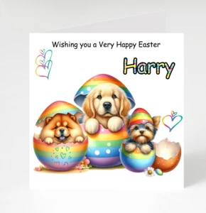Personalised Happy Easter card for Sister, Bestie, Kids Easter card, Cute Easter - Picture 1 of 3