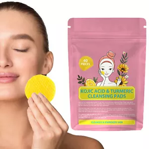 Turmeric Kojic Face Pads Facial Cleansing Face Wash Pads Turmeric Kojic Face Pad - Picture 1 of 12
