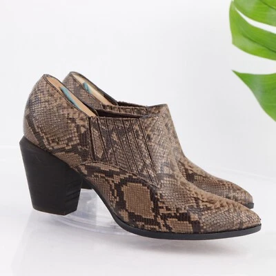 Splendid Women's Hertha Boot Size 8 Pointed Snakeskin Chelsea Shootie Brown - Изображение 1 из 4