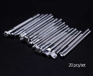 20pcs  Leather Craft Working Saddle Making Tools Carving Metal  Stamps Set - Picture 1 of 3