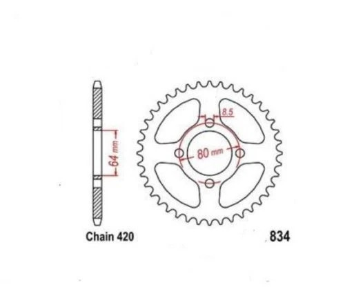Roue a Chaîne 35 Dents (Chaîne 520) pour Yamaha RD 50 M 80-84 - Photo 1/1