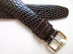 Hirsch Carob Brown Lizard 16 MM Unstitched leather watch band strap - Picture 1 of 5