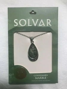 Versilberter Connemara Marmor Irland irisch keltisch Träne Anhänger S45315 - Bild 1 von 4