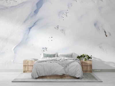 3D Schnee Telefonmast Weiß Kabel Tapete Wandgemälde Fototapete Wandaufkleber 24 - Bild 1 von 4