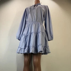 NUEVO CON ETIQUETAS VESTIDO ACAMPANADO MUJER Talla L Acampanado Campesino Pradera Boho Manga Larga - Imagen 1 de 16