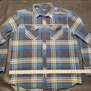 O'Neill Flannel Plaid Long Sleeve Button Up Shirt Classic Fit X-LG Blue Black - Picture 1 of 3