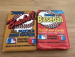 1987 And 1988 Donruss Baseball Cards And Puzzle Pieces In Sealed Packs
