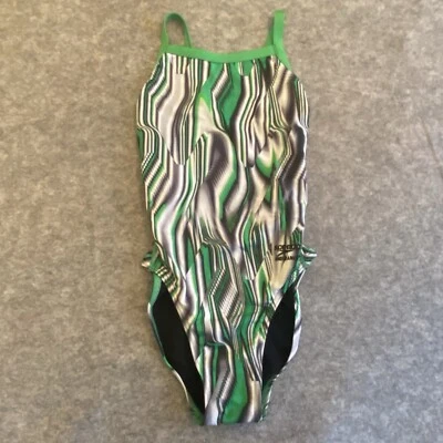 Купальник для девочек Speedo выносливость гоночный спортивный зеленый размер 24 тренировочное купание - Изображение 1 из 4